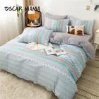 Nordic прекрасный синий светло-голубой фиолетовый сиреневого цвета в полоску и клетку; Евро 2 кровать 150 белье Стёганое одеяло, пододеяльник, двухспальный, Размеры большой чехол Комплект