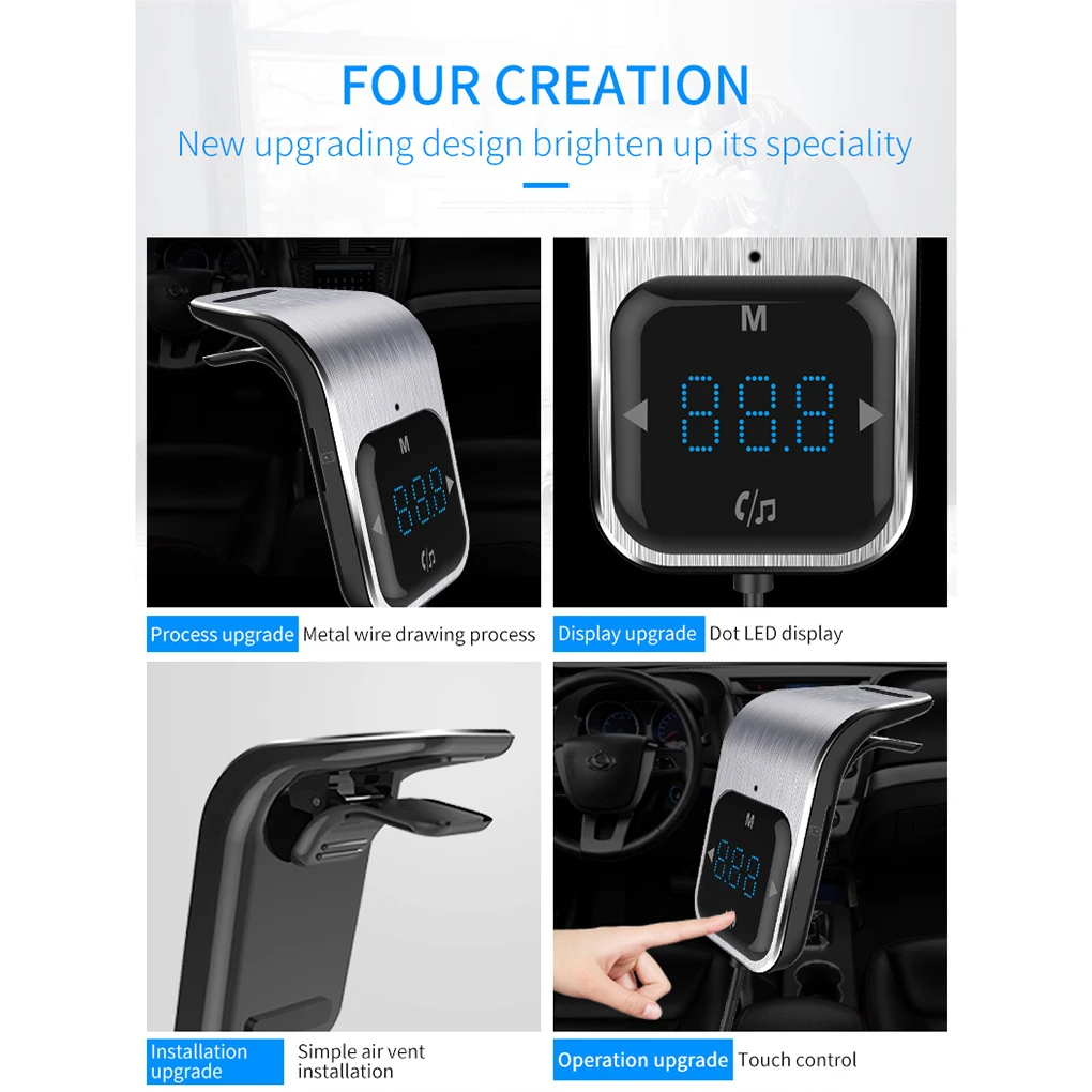 Bluetooth fm-передатчик беспроводной автомобильный комплект универсальное автомобильное зарядное устройство Hands Free TF карта музыкальный плеер