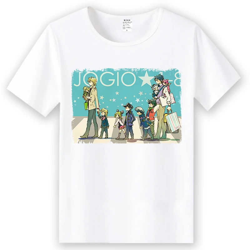 Летняя футболка для косплея Джоджо из японского аниме Невероятные приключения