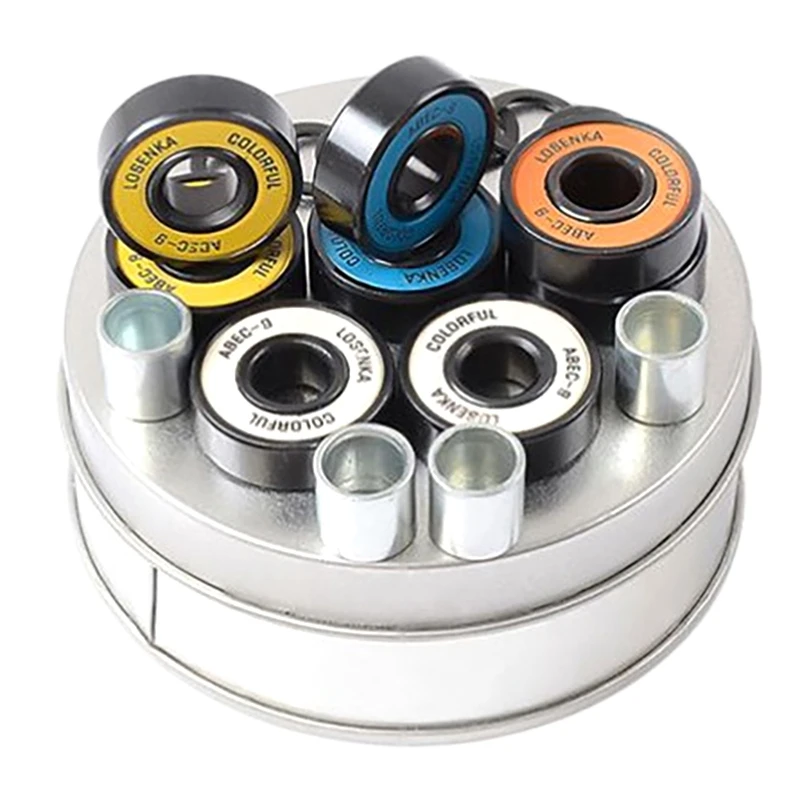 

LOSENKA 8Pcs ABEC-11 High Speed Wear Resistant Skateboard Inline Roller Mixed Color Bearings Longboard Accessories