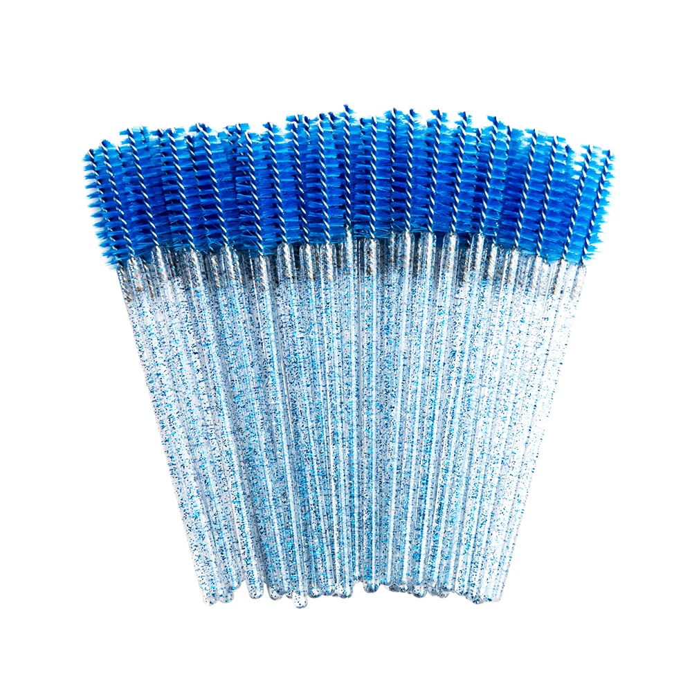 Crystal Blue Zwellbe Хорошее качество одноразовые 25 шт./упак. ресниц макияж кисти Мини палочки с кисточкой для туши для наращивания ресниц инструмент - Цвет: Crystal Blue