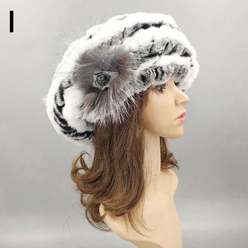 Новинка Женская Шапка-бини вязаная женская из 100% натуральной кожи женские зимние