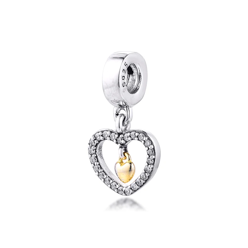 Подходит для браслетов Pandora Beads Forever in my heart Charms 100% 925 пробы серебряные украшения