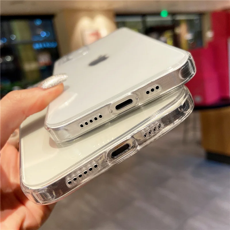 Прозрачный противоударный чехол для телефона iPhone 11 13 силиконовый прозрачный