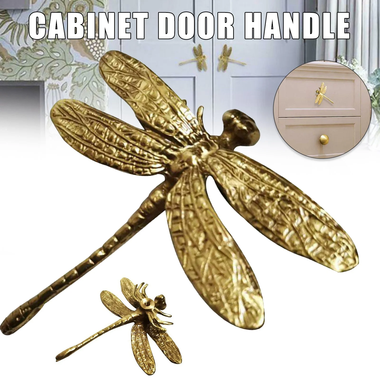 Ретро Медь Кабинет ручки золотого цвета для ящика шкафа дверной бытовой