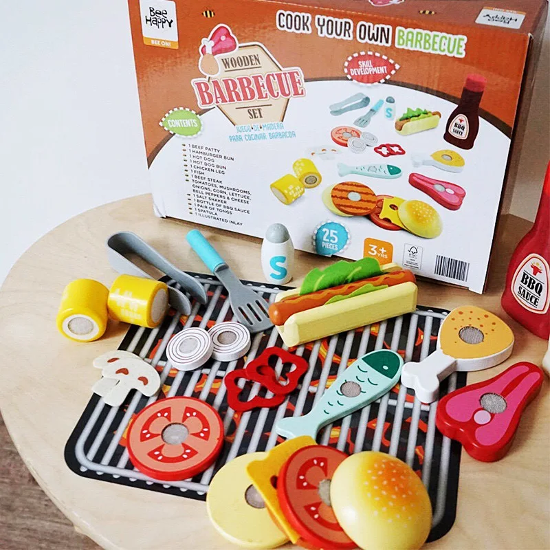 

Kids Grill Kitchen Play set Pretend Accessories Fine Motor Skills Toy simulation BBQ Kitchen toy Kids play house kitchen tools