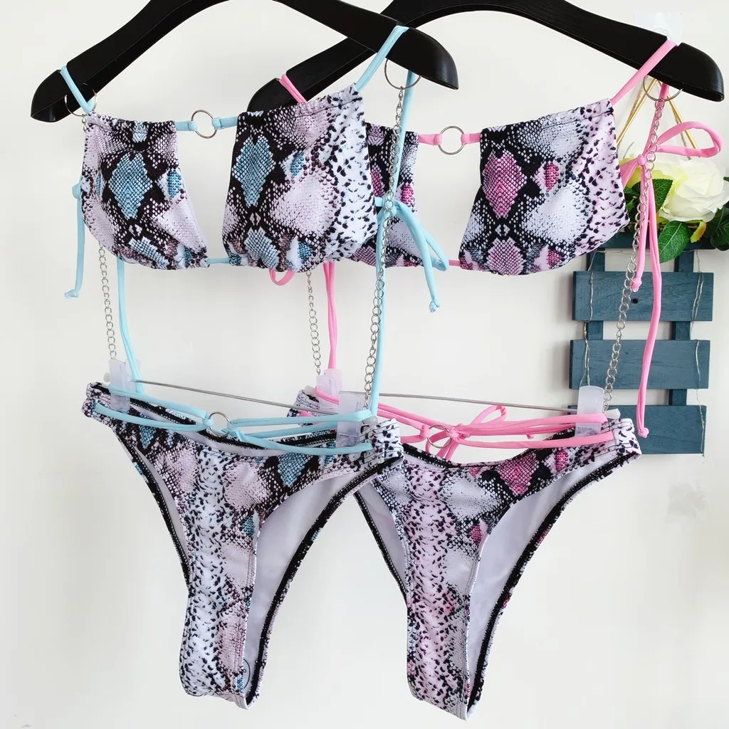 

SAGACE Brazilian Bikini Women Sexy Serpentine Bandage Swimsuit Two Pieces Summer Female Push Up Bra Swimwear New Fashion