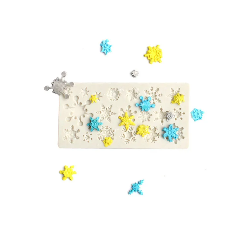 Снежинка формы 3D кремния для шоколада желе конфет форма выпечки формочка DIY