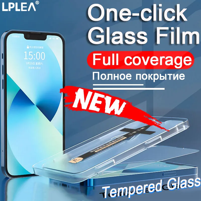 

Закаленное стекло для iPhone 12 13 Pro Max Mini X XS XR, полное покрытие, защита экрана, односторонняя Монтажная пленка, аксессуары для телефонов
