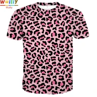 leopard pattern t shirt for men summer mural graphic pink 3d print tees sport t shirt womenmen novelty tops