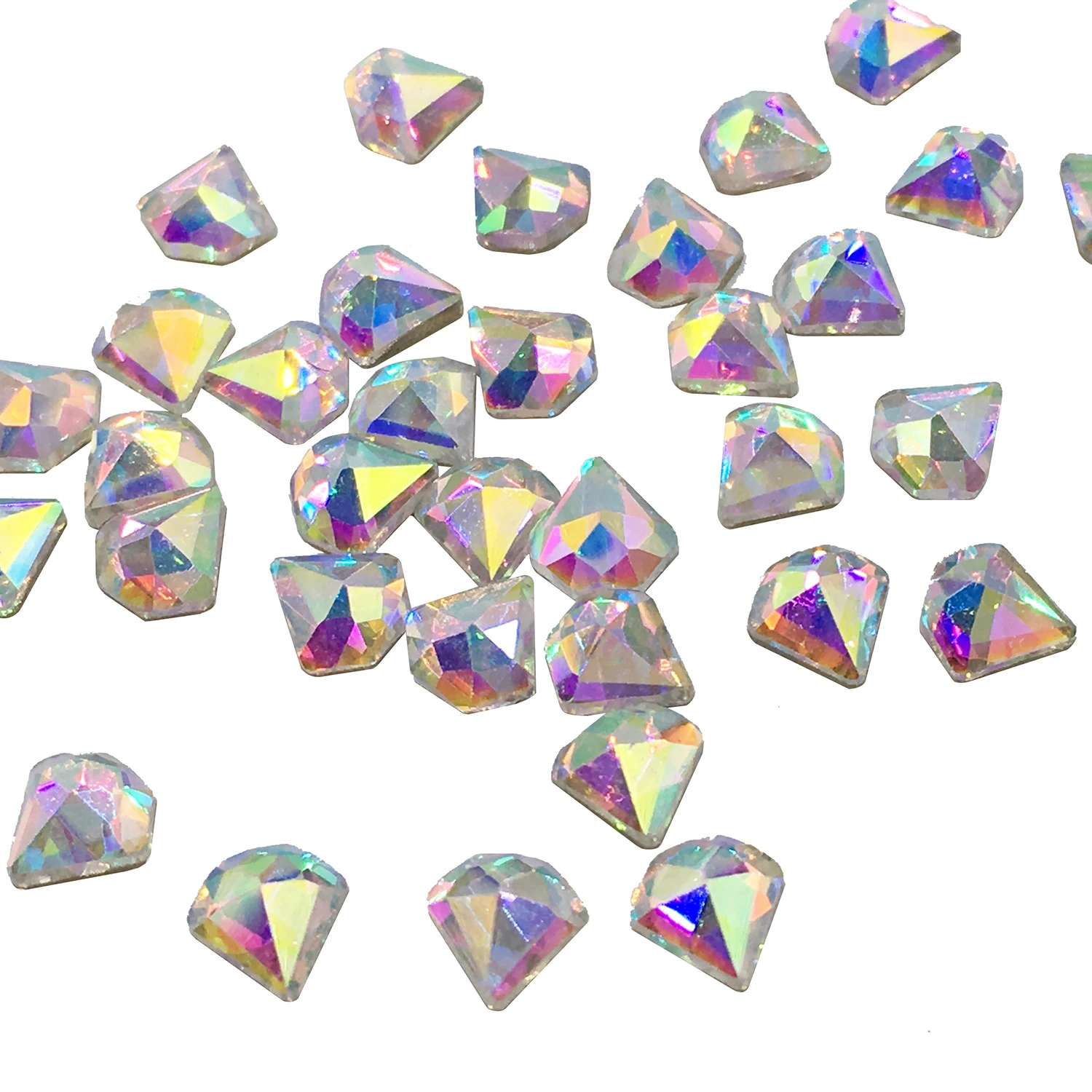 Diamond type 5mm 30pcs Golden Back AB Color Flatbacks No-Hotfix Rhinestones CRYSTAL Nail Art Crystal Flat Back Rhinestones For Nails - Цвет: Diamond type 5mm