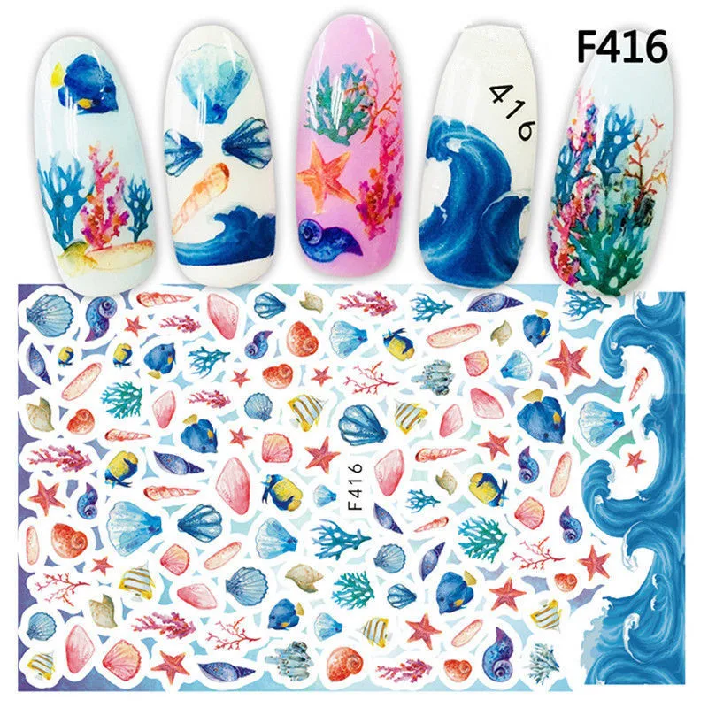 Наклейки для ногтей золотистые/черные/серебристые 7 листов | Красота и здоровье