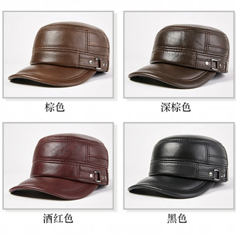 Лидер продаж 2021 Мужская Уличная шапка из натуральной кожи теплая Защитная для