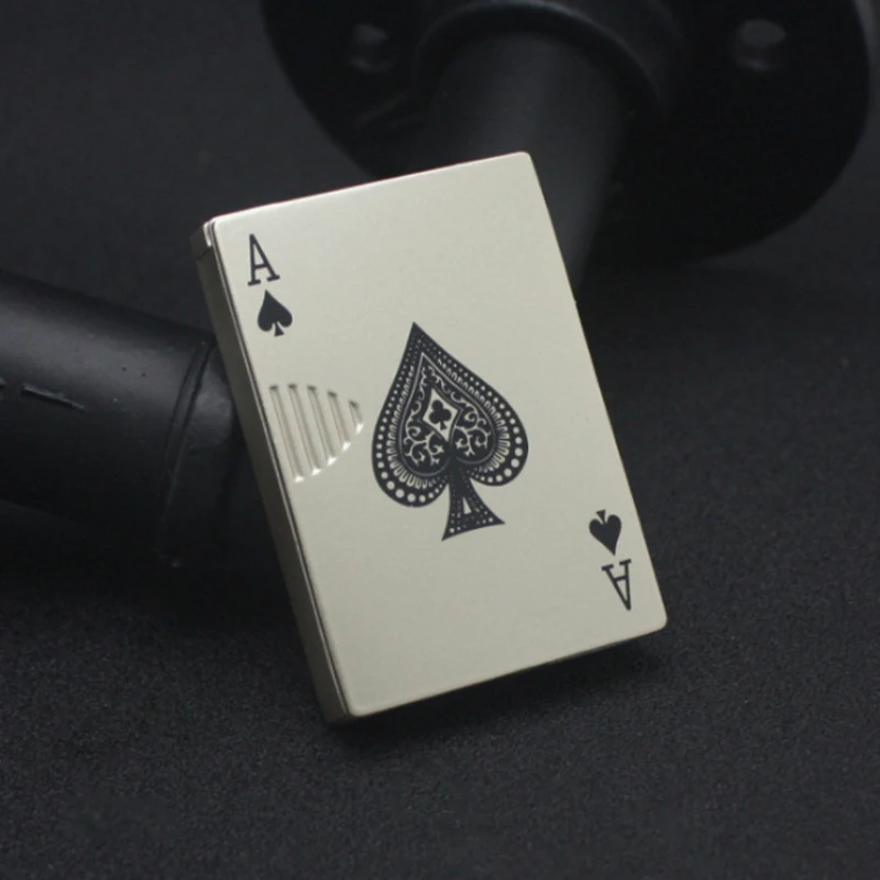 

Money Detector Poker Lighter Creative Poker Personality Gas Inflatable Metal Lighter Blister Card Packed Poker Money Detector
