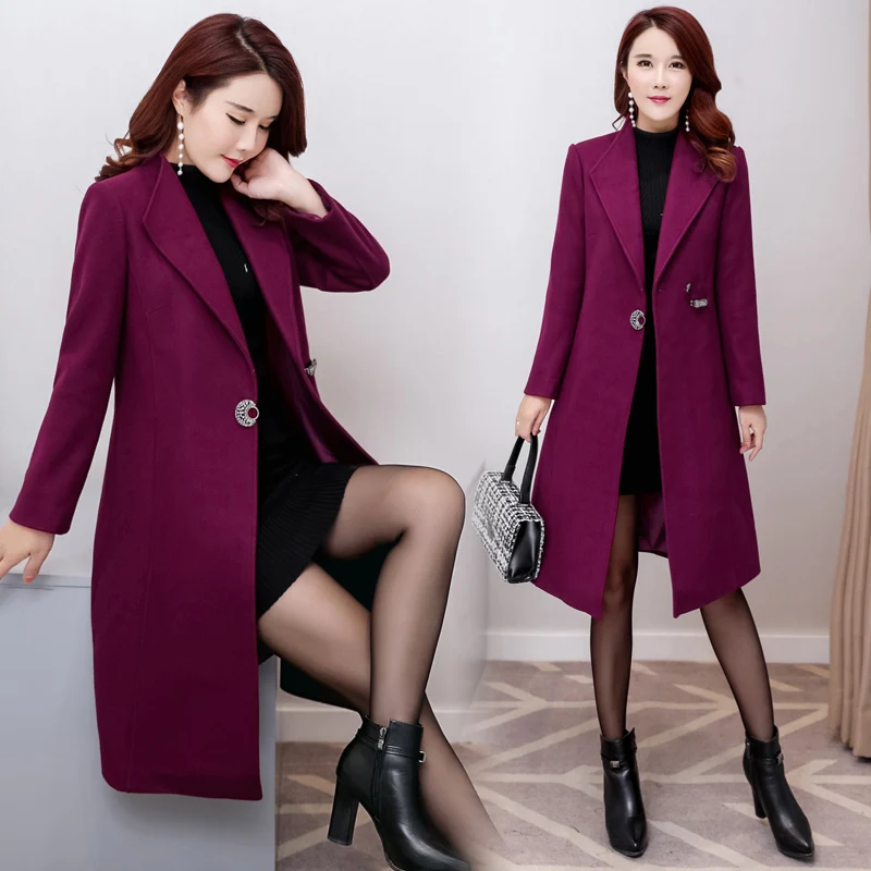 

Women Wool Coat Blend Plus Size Woolen Jacket Female Long Coat Elegant Femme Outwear Abrigos Mujer Invierno 2023 KJ208 en