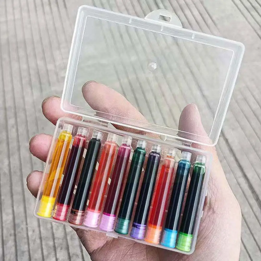 

10 Colors Ink Sac Ink Cartridge Set Disposable Ink Supply Cute For Fountain School Office Pen Refills Stationery Writing Co M1l0