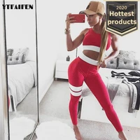 gym clothing for woman yoga fitness sets 2 piece wear leggings sport suit work out top active sportswear outfit sports suits