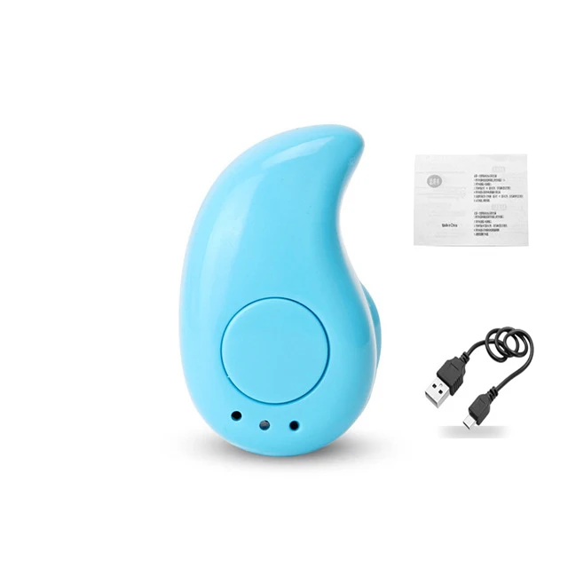 Синий Мини Bluetooth наушники Беспроводные спортивные с микрофоном гарнитура наушники-вкладыши гарнитура для всех телефонов для samsung huawei Xiaomi - Цвет: Синий