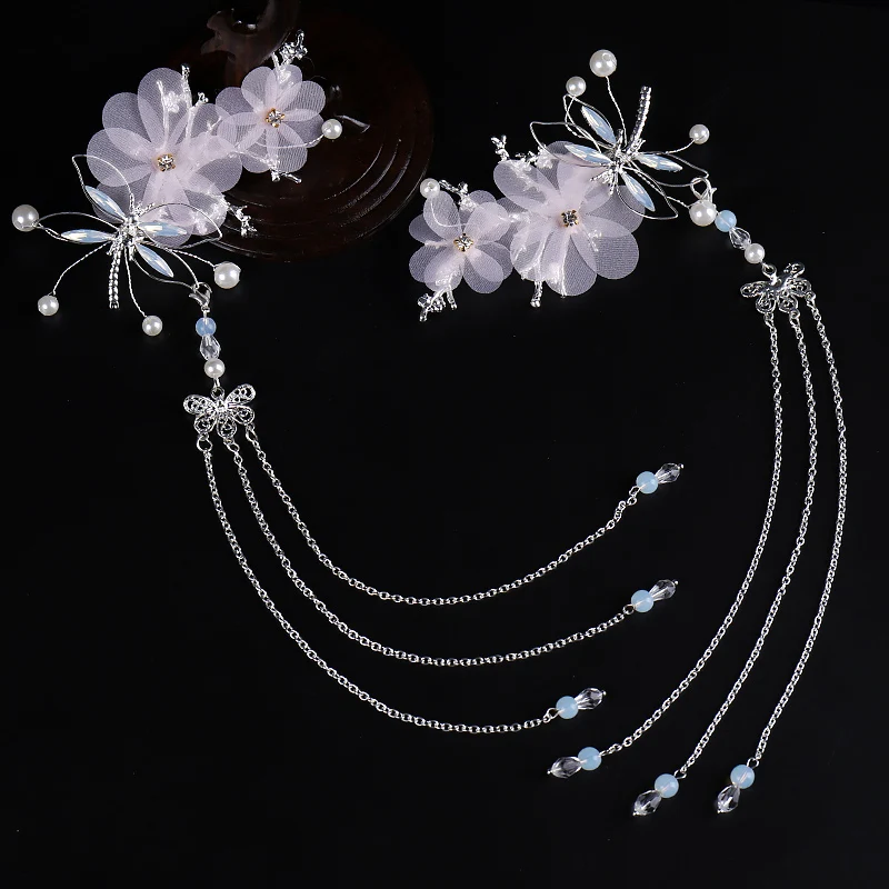 Han Fu головной убор Античная Аксессуары для волос заколка кисточкой шаг пожать в