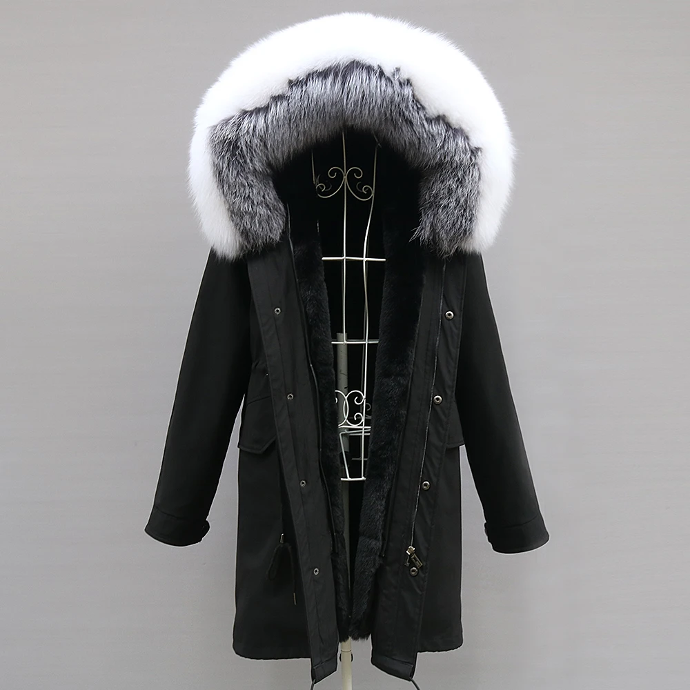 

New 2020 Waterproof long Parka Winter Jacket Women Real Fur Coat Natural Fox Fur Collar Hood Warm Streetwear Detachable