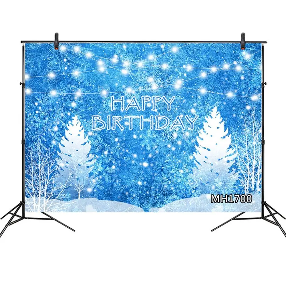 

Зимний морозный Снежный лед хрустальный мир Фотофон Зимний синий Страна Чудес Детский День Рождения Вечеринка сцена фото фон