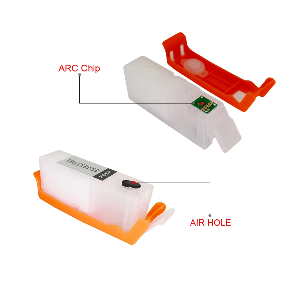 OYfame 6 шт. для 670 671 картридж с ARC ChipPGI CLI 671Refillable картриджи принтера canon MG7760 MG7765