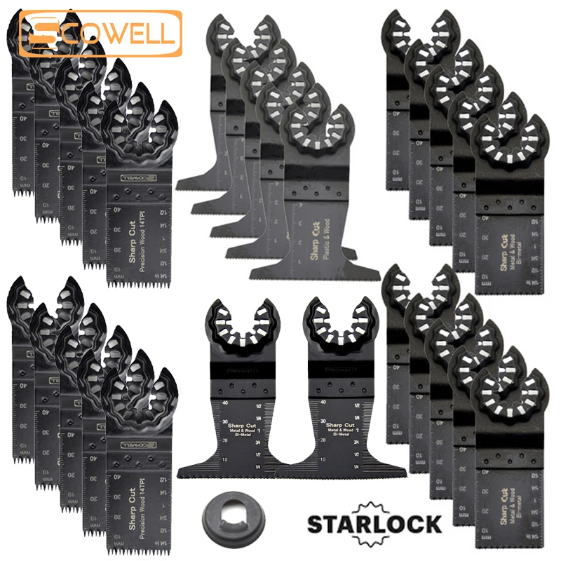 28pcs Star Shank Oscillating Saw Blade Renovation Plunge Insert Saw Machine Mulit Tools wood Saw blades Jigsaw Blade DIY Tools