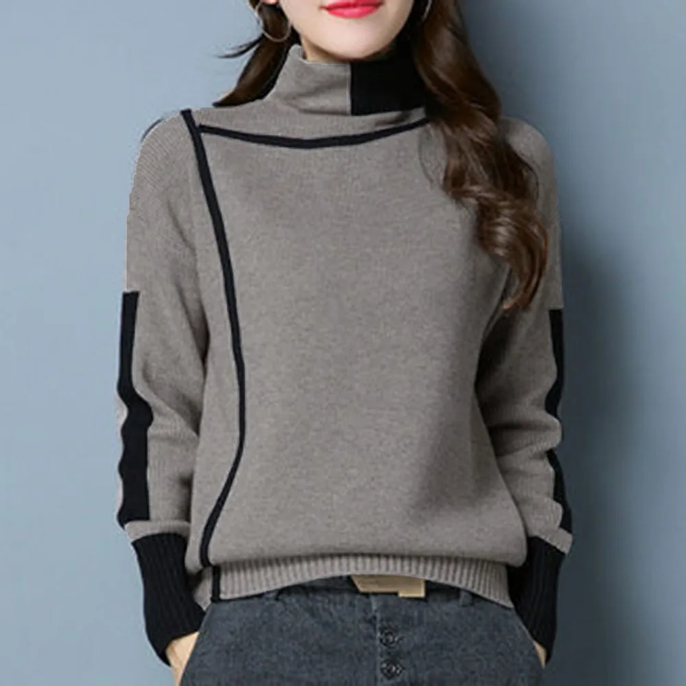 

Turtleneck Sweater Women Autumn Winter Pullover Jumper Fashion Female Basic Long Sleeve Knitted Top Ladies Korean Sweater