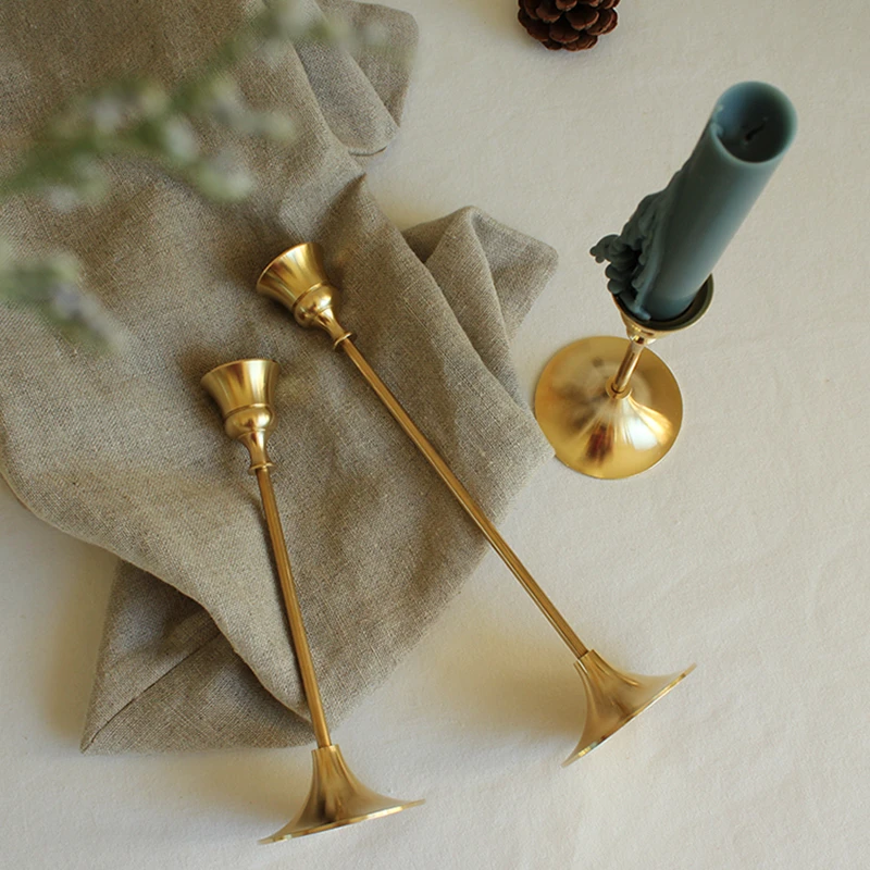 Элегантный Медный подсвечник в стиле ретро украшения для обеденного стола