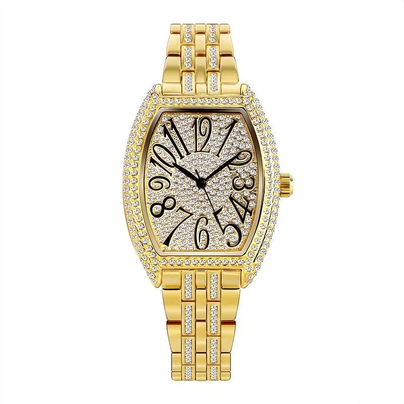 Часы наручные BS женские кварцевые Полностью украшенные стразами с браслетом 165335