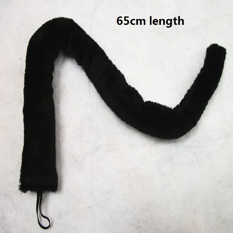 65cm length 60 см хвост животного Черный Красный Кот тигр принт хвосты лиса для детей взрослый Косплей Костюм реквизит ролевые игры Рождество Хэллоуин - Цвет: 65cm length