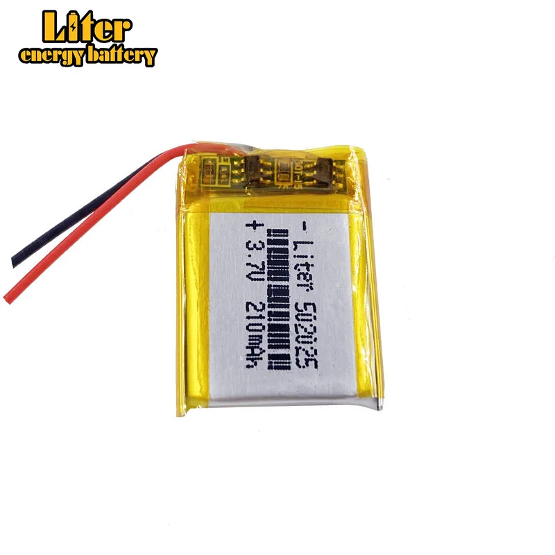 

Li-Po 502025 3.7V 210mah Lithium polymer Battery With Protection Board For MP3 MP4 MP5 GPS Digital Products