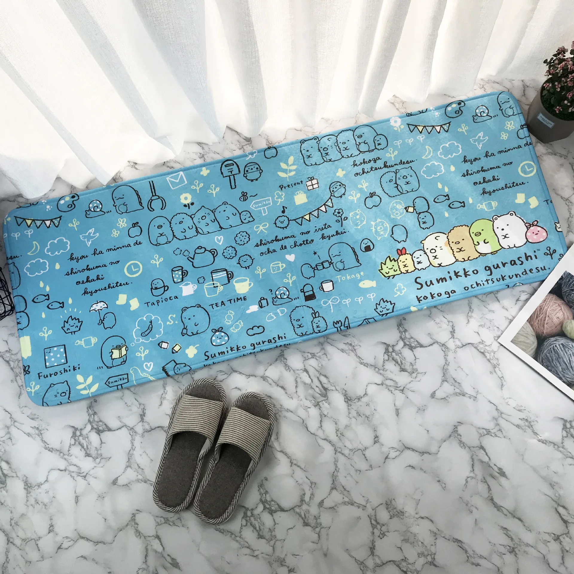 

Sumikkogurashi Floor-mat 45x120cm Fare Velvet Memory Cotton Children's Cartoon Carpet Absorbent Footmat Bathroom Non-slip Carpet