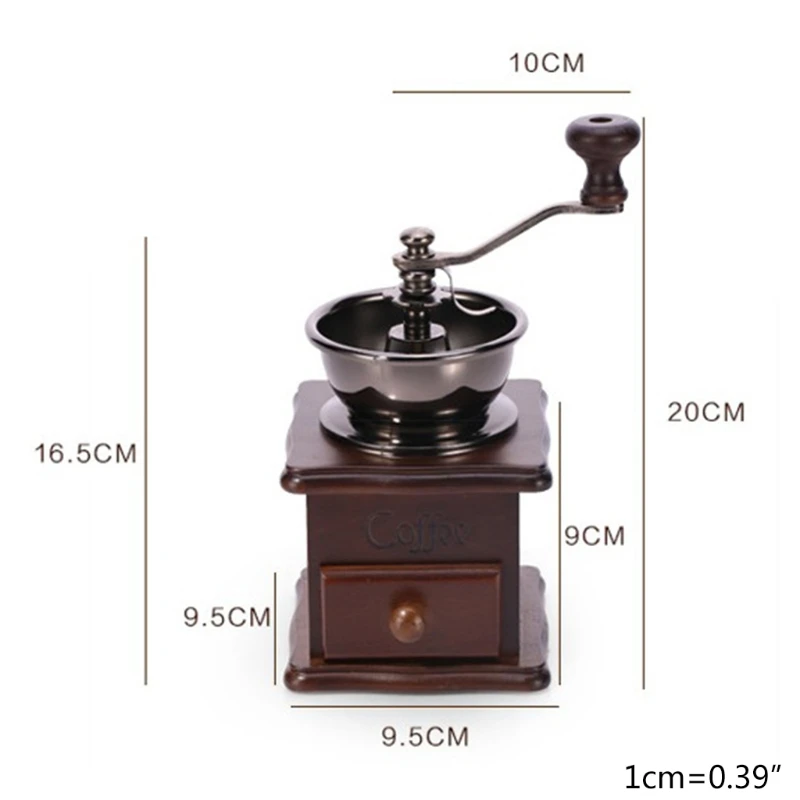 

Retro Manual Coffee Bean Grinder Portable Hand Crank Mill Tool Handheld Coffee Grinding Machine Travel Camping Coffee