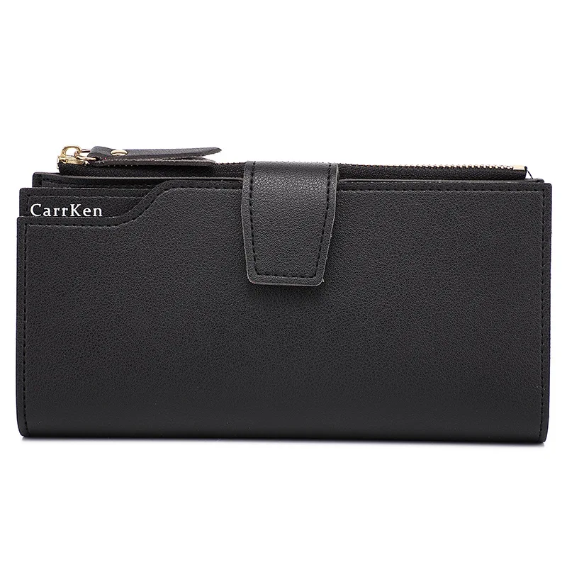 Новинка 2021 Модный женский кошелек из мягкой искусственной кожи на молнии длинный