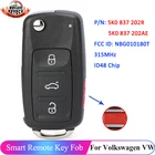 KEYECU 3 + 1 4 кнопки 5K0837202R NBG010180T 315 МГц ID48 для Volkswagen VW Golf Eos GTI Jetta Passat Touareg Tiguan CC дистанционный ключ