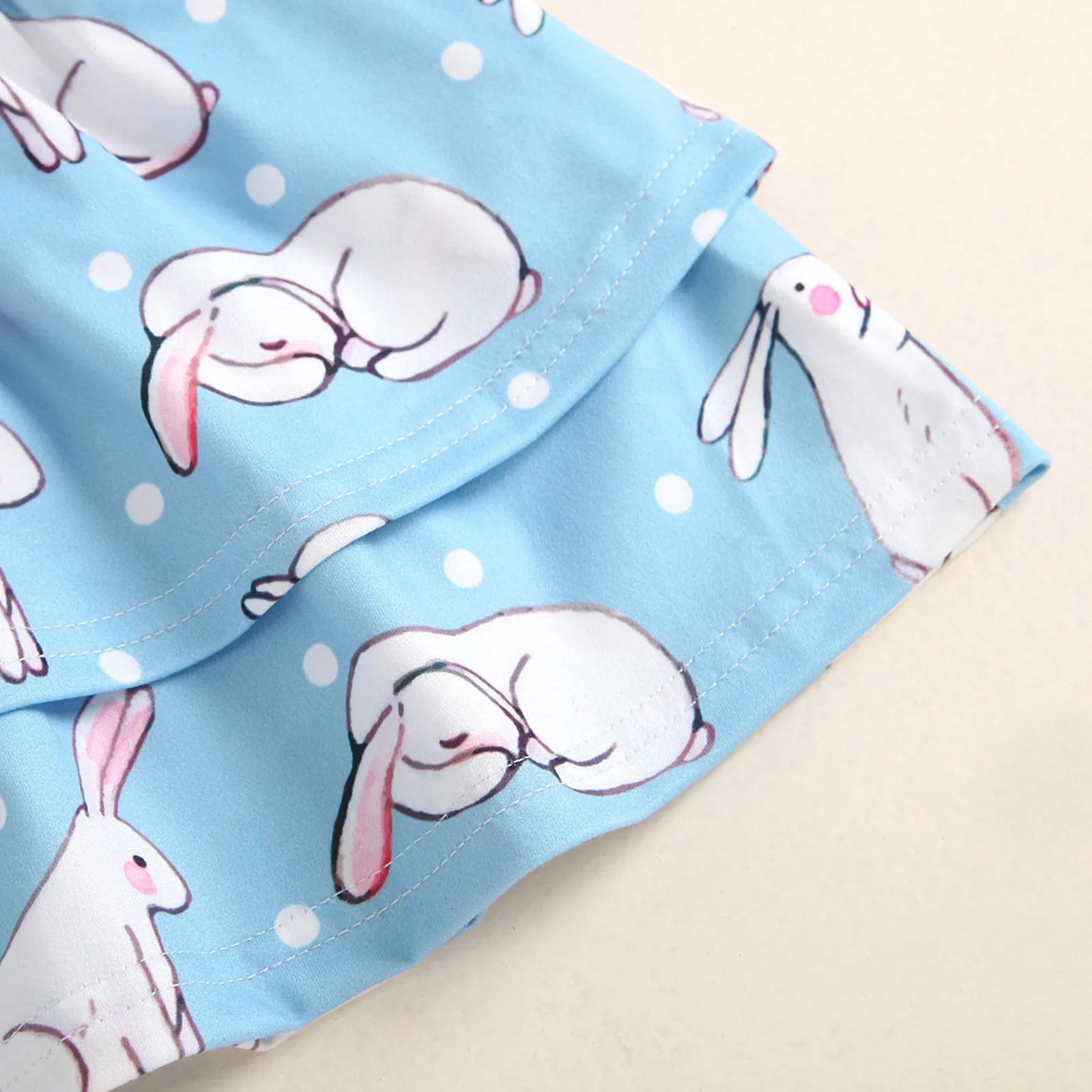 

Baby girl clothes Easter Baby Kids Girl Sleeveless Cute Cartoon Rabbit Print Ruffle Dress Infant vestidos