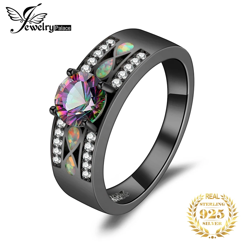 Jewelrypalace модные мистик кварц создан опал кольцо стерлингового серебра 925 лучший