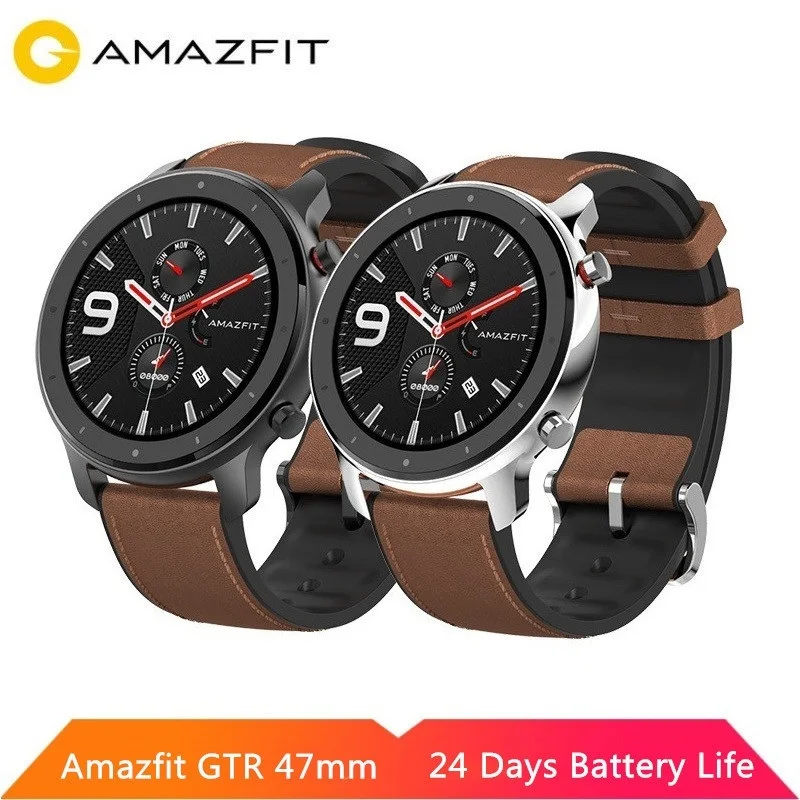 Оригинал Huami Amazfit GTR 47 мм 42 Смарт часы AMOLED экран 5ATM водонепроницаемый gps ГЛОНАСС 12