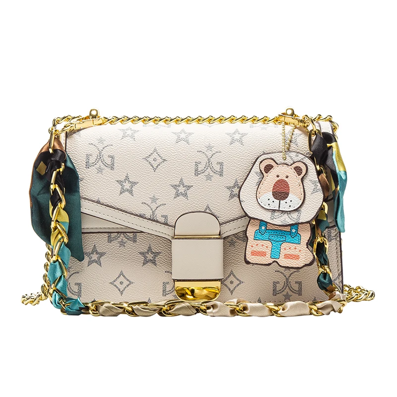 

High-quality Real Cowhide 2021 New Fashion One-shoulder Messenger Underarm Chain Small Square Bag Famous Luxury Designer Cc Gg