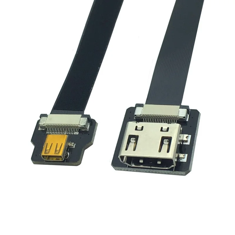 

FPV Micro HDMI-compatible Female to HDMI-compatible Female FPC Flat Cable for Multicopter Aerial Photography 0.1m/0.2m/0.5m