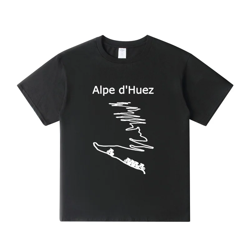 

New Fashion Streetwear Alpe d Huez in France Cycling Shirt For Men Women T-shirt Cotton O-Neck Hipster T shirt Top Men Clothing