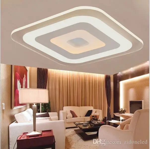 

Modern Minimalist Square Led Ceiling Lights Acrylic Ultra-thin Ceiling Chandeliers for Living Room Bedroom AC85-265V