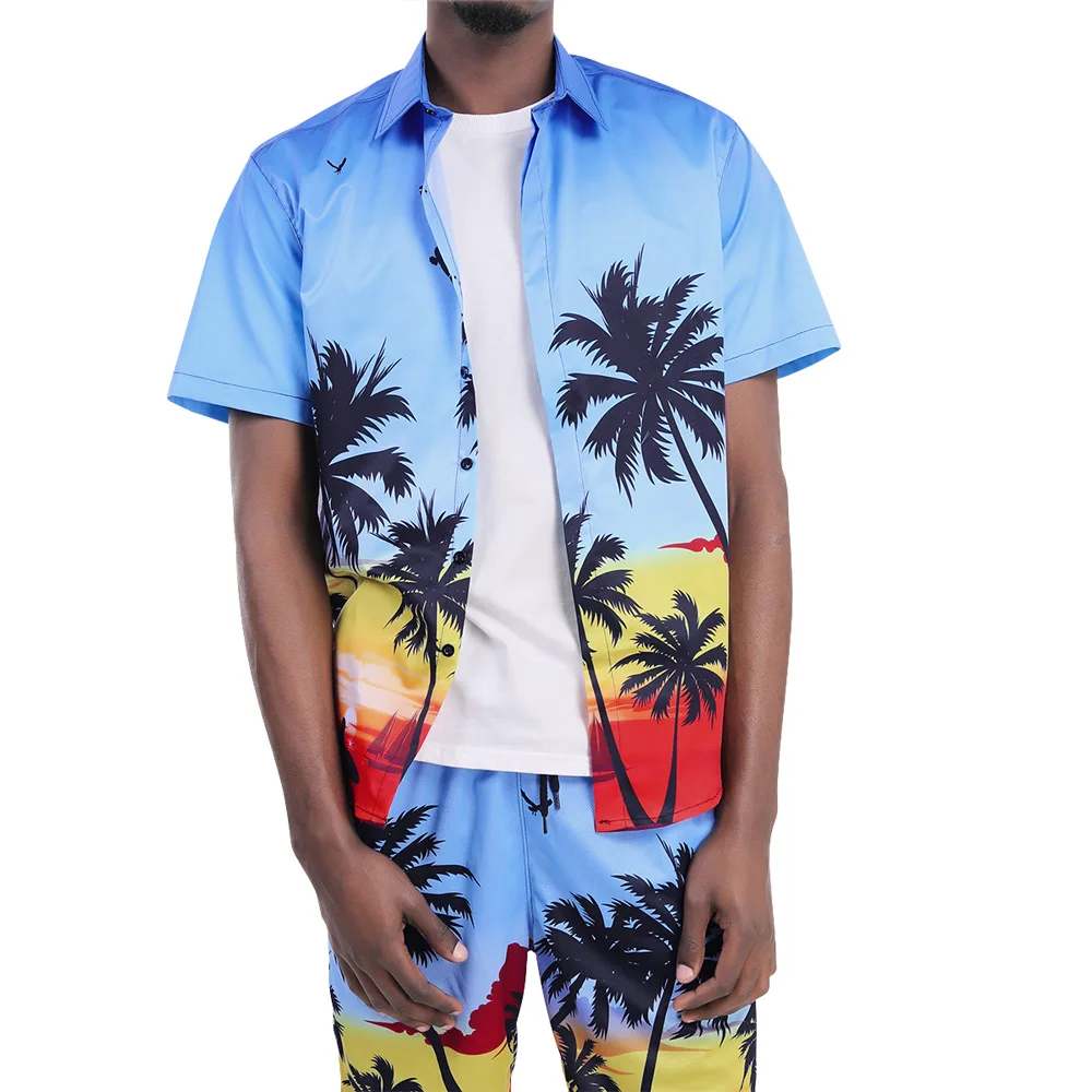 Лидер продаж 3D мужские рубашки Гавайские пляжные Стильные повседневные с