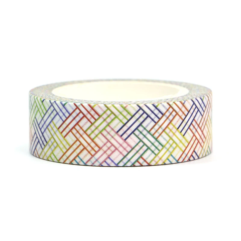 

1PC 15MM*10M New Valentine Colorful Stripes Decorative Washi Tape DIY Scrapbooking Masking Tape School Office Supply