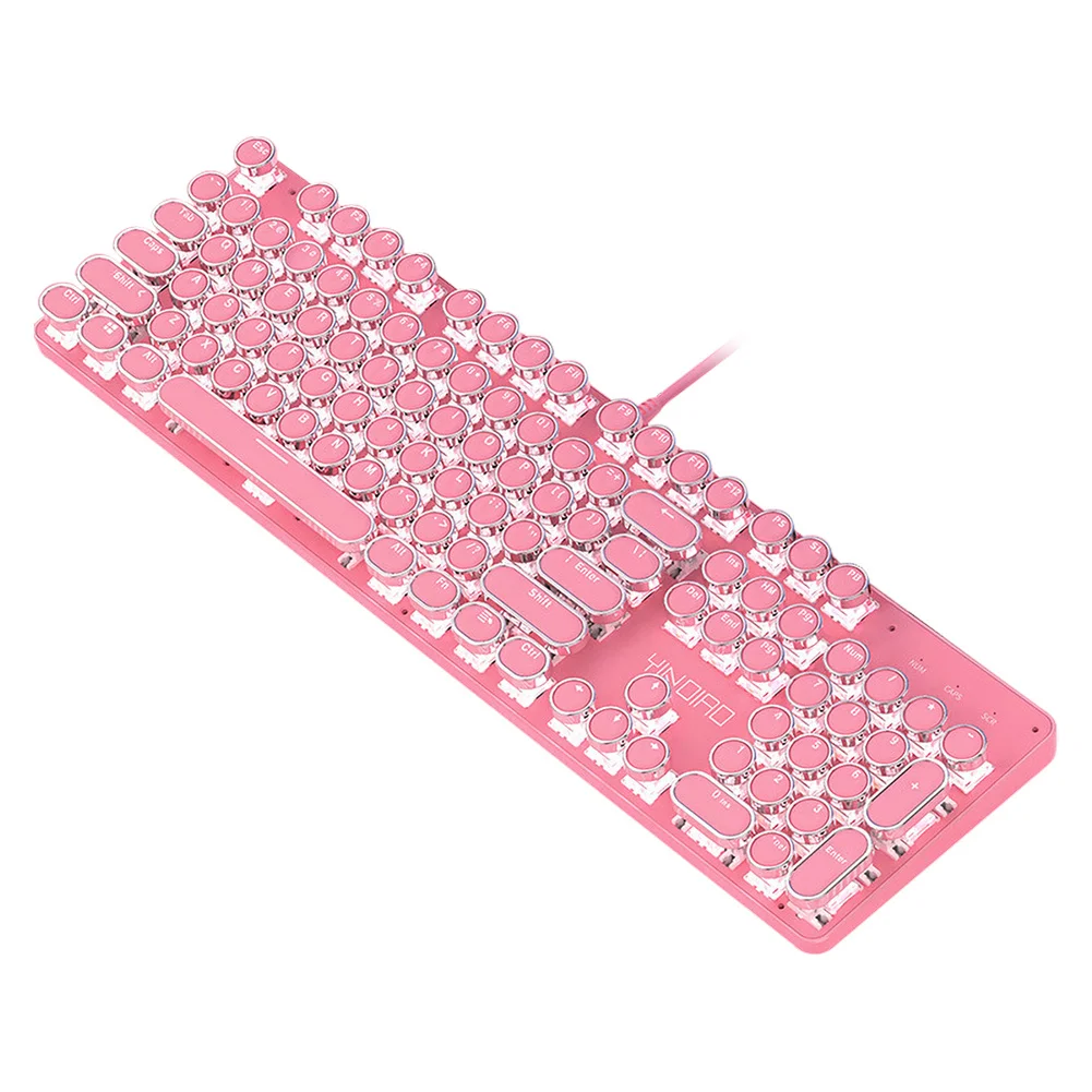 

ZK4 104Pcs Wired Mechanical Keyboard LED Light PBT Gaming Mechanical Keyboard For Computer Laptop Replacement Keyboard Pink