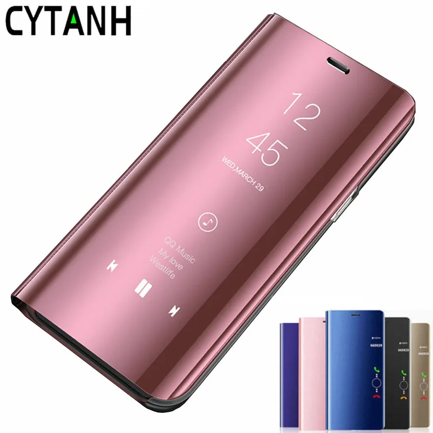 Зеркальный умный флип чехол для Xiaomi Redmi 5 Plus Etui роскошные оригинальные магнитные