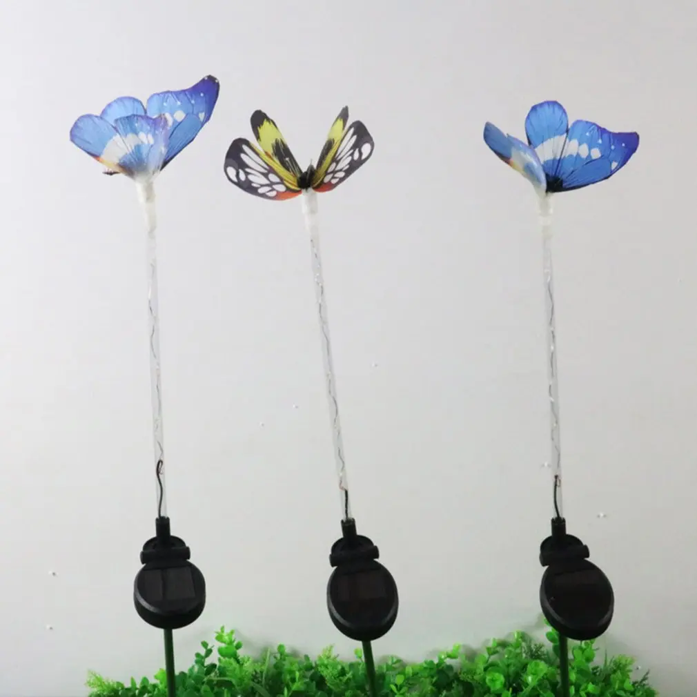 

3pcs Garden Solar Lights Outdoor Solar Butterfly Lights Color Changing LED Stake Light With Waterproof Fiber Decorative Lights