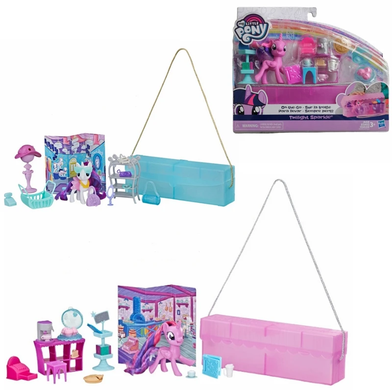 

Hasbro My Little Pony Friendship Is Magic Twilight Sparkle Rarity Play House Toy Scene Suitcase Toy E4967