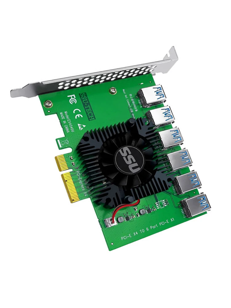 usb3 0 pci e express 4x to 16x riser card adapter pcie 1 to 6 usb3 0 slot pcie port multiplier card pcie splitter free global shipping